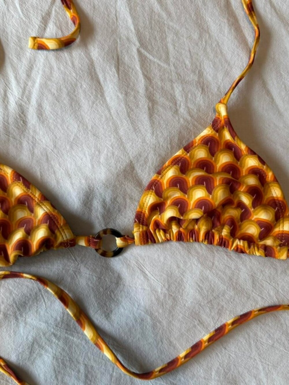 Xhilaration orange yellow triangle bikini set